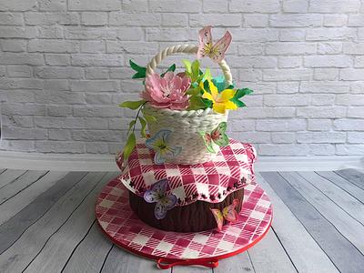 Basket flowers - Cake by Oli Ivanova