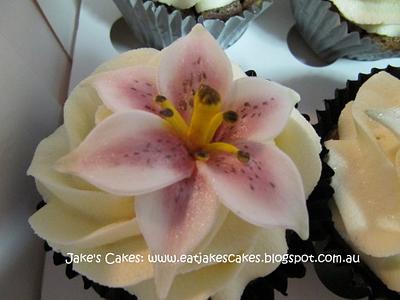 Oriental Lily cupcakes - Cake by Jake's Cakes
