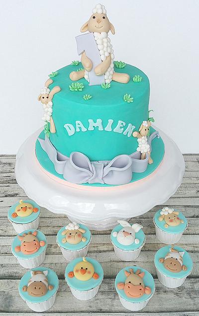 Sheep theme cake - Cake by Wendy