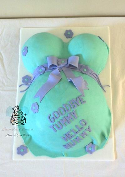 Tiffany Green/Lavender Baby Bump Baby Shower Cake - Cake by Carsedra Glass