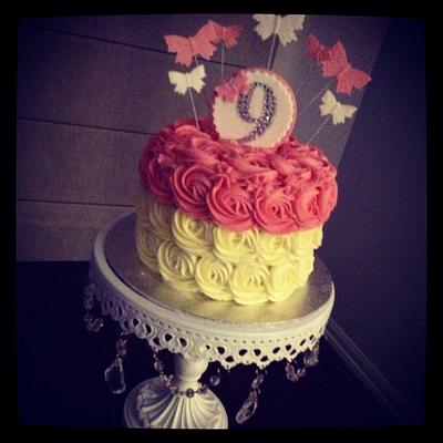 Buttercream rosette with a little bling - Cake by cjsweettreats