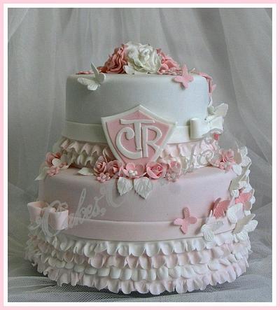 Pink and White  - Cake by JulieHill