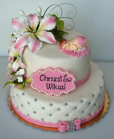 baptism Wiktorii - Cake by EvelynsCake