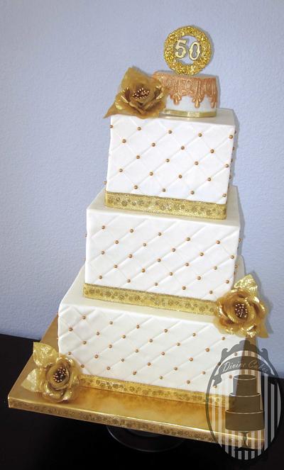 Golden wedding anniversary - Cake by Olga