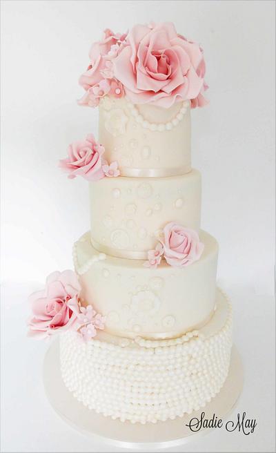 Dusky pinks and Pearls  - Cake by Sharon, Sadie May Cakes 