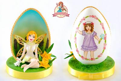Two Side Easter Egg - A Painted Easter Collaboration  - Cake by SweetLin