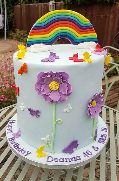 Rainbow theme cake  - Cake by Dawn Wells