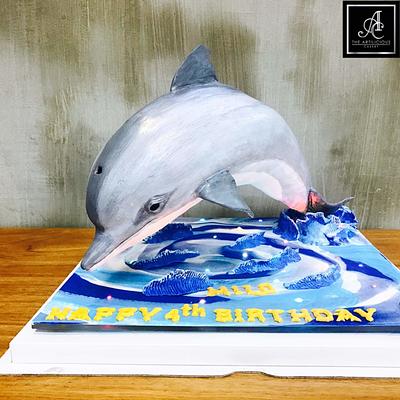 Dolphin defying cake - Cake by jimmyosaka