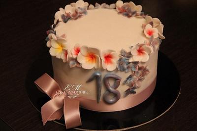 Frangipani & hydrangea cake - Cake by Elli & Mary