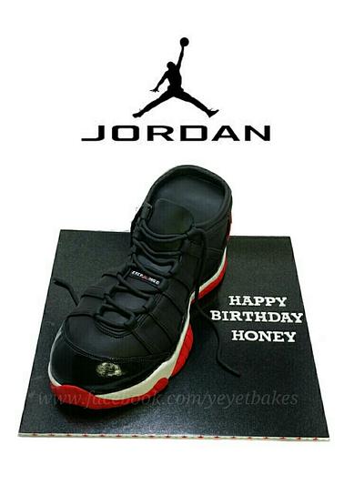 3D Jordan 11 Limited Edition Breds Cake - Cake by Yeyet Bakes