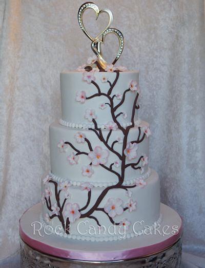 Cherry Blossom Wedding - Cake by Rock Candy Cakes