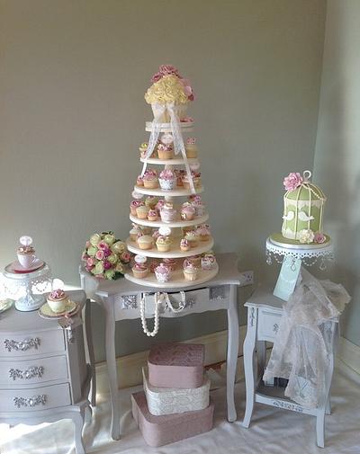 Lacy pastels for a wedding tower  - Cake by BlossomBakes