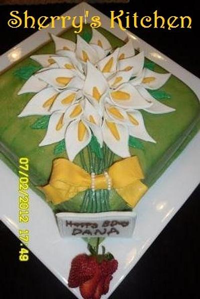 Calla Lilly Cake - Cake by Elite Sweet Cakes