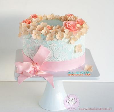 Shabby Chic Sweet 16 Cake - Cake by Angela, SugarSweetCakes&Treats