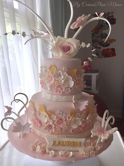 Flowers & Butterfies - Cake by Mimee