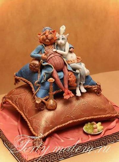 Cake in Oriental style. Cats in love ;) - Cake by Galina Maslikhina