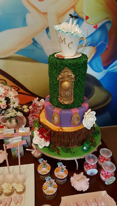 Alice in Wonderland  garden party cake - Cake by The Sugar Bowl by Teresa 