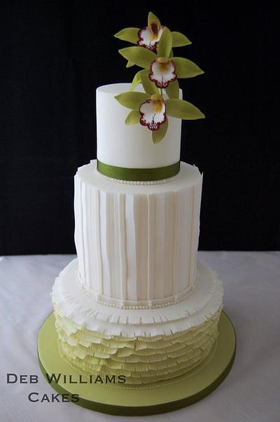 Fashion inspired ruffles and orchids - Cake by Deb Williams Cakes
