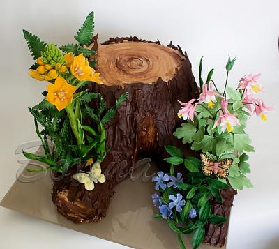 floral " still life " on the stump - Cake by boxina