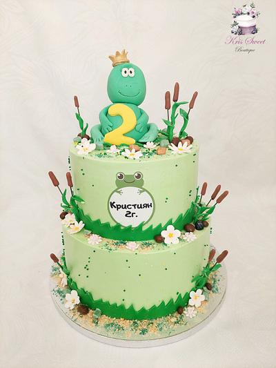 Frog on the cake - Cake by Kristina Mineva