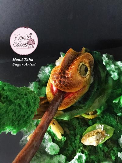 Free Expo Challenge by Bakerswood 💚🐌🦎🦟🌿 - Cake by Hend Taha-HODZI CAKES