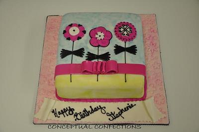 Contemporary Flower Cake - Cake by Jessica