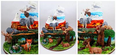 cake for hunter with animals from different continents - Cake by EvelynsCake