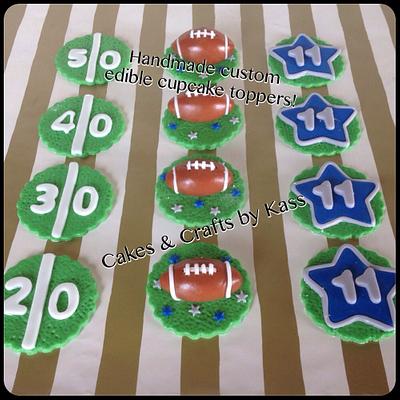 Football Cupcake Toppers - Cake by Cakes & Crafts by Kass 