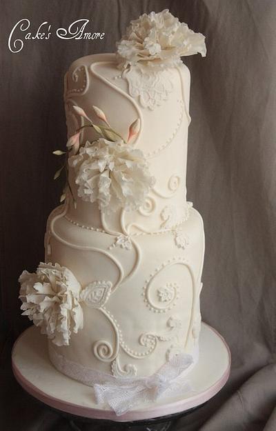 wedding cake with peonies - Cake by Patrizia Greco