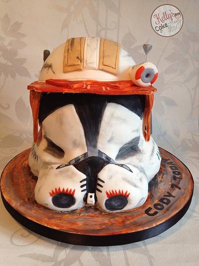 Clone Wars Commander Cody Helmet  - Cake by Kelly Hallett