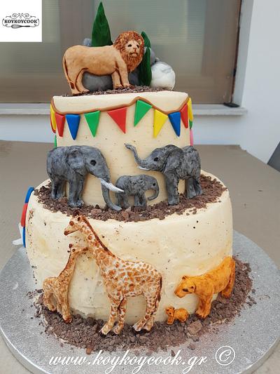 Jungle Animals Birthday Cake - Cake by Rena Kostoglou