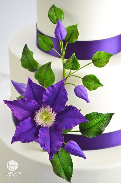 Purple Clematis  - Cake by Hilary Rose Cupcakes