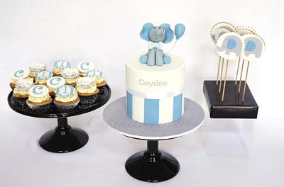 Baby Elephant Cake and Desserts for buffet. - Cake by Leah Jeffery- Cake Me To Your Party