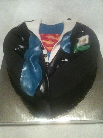 Superman grooms cake. - Cake by Joy Jarriel