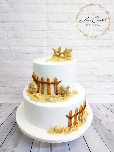 Beach theme Wedding Cake - Cake by Ana Crachat Cake Designer 