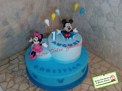 mickey mouse and minnie cakes and cookie - Cake by Claudia Lucaroni
