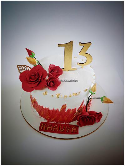 Rose theme cake for a girl's 13th birthday  - Cake by Rohini Punjabi