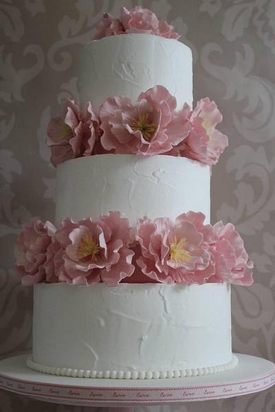 Pretty Pink Peonies. - Cake by Dulcie Blue Bakery ~ Chris