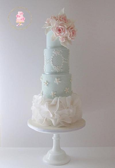 Lace and Ruffles Wedding Cake - Cake by Seize The Cake
