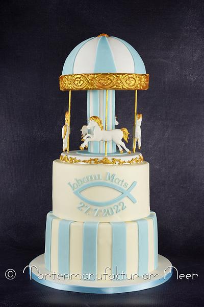 Christening cake with horse carousel - Cake by Pia Koglin