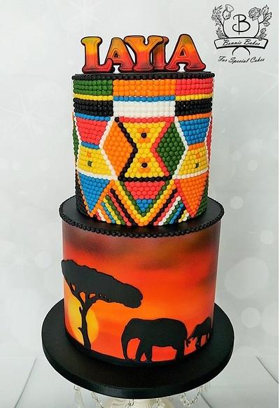 Maasai bead and safari cake - Cake by Bonnie Bakes UAE