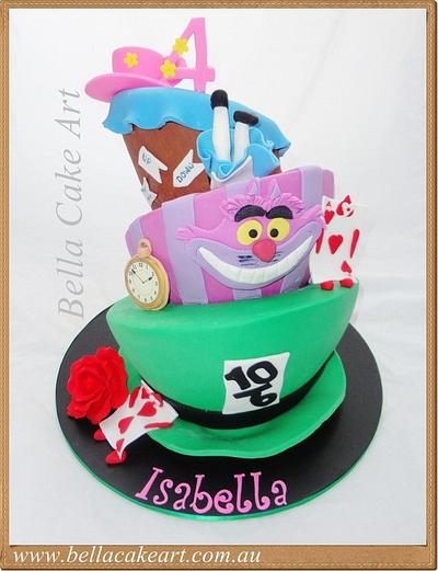 Alice in wonderland Topsy Turvy - Cake by Bella Cake Art