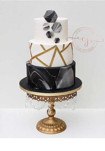 Marble Wedding Cake  - Cake by Zaneta Wasilewska