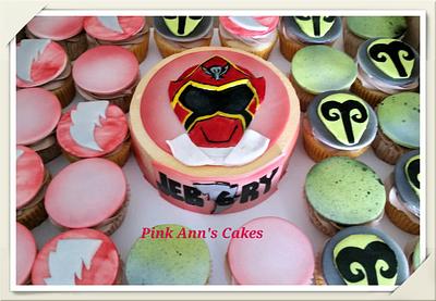 power ranger cake and cupcakes!  - Cake by  Pink Ann's Cakes