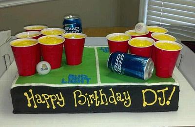 Beer Pong Cake  - Cake by ArtisticIcingCakes