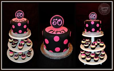 50th Birthday cupcake tower! - Cake by YummyTreatsbyYane