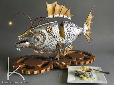 Mr. Nibbles, the Girl Steampunk Angler Fish - Cake by Kara Andretta - Kara's Couture Cakes