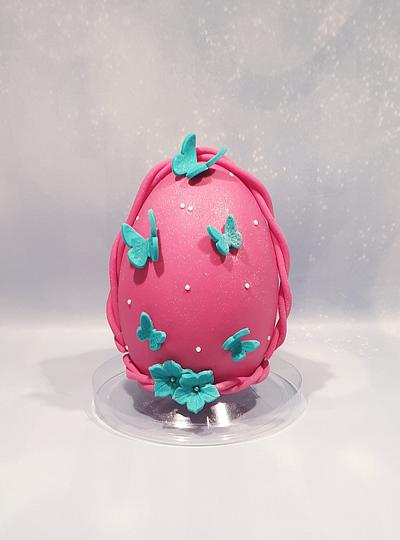 Easter chocolate egg  - Cake by Joan Sweet butterfly 