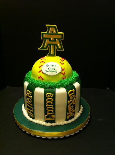 Arkansas tech softball cake - Cake by Woodcakes