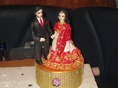 Indian Style Wedding Cake topper - Cake by Mary Yogeswaran